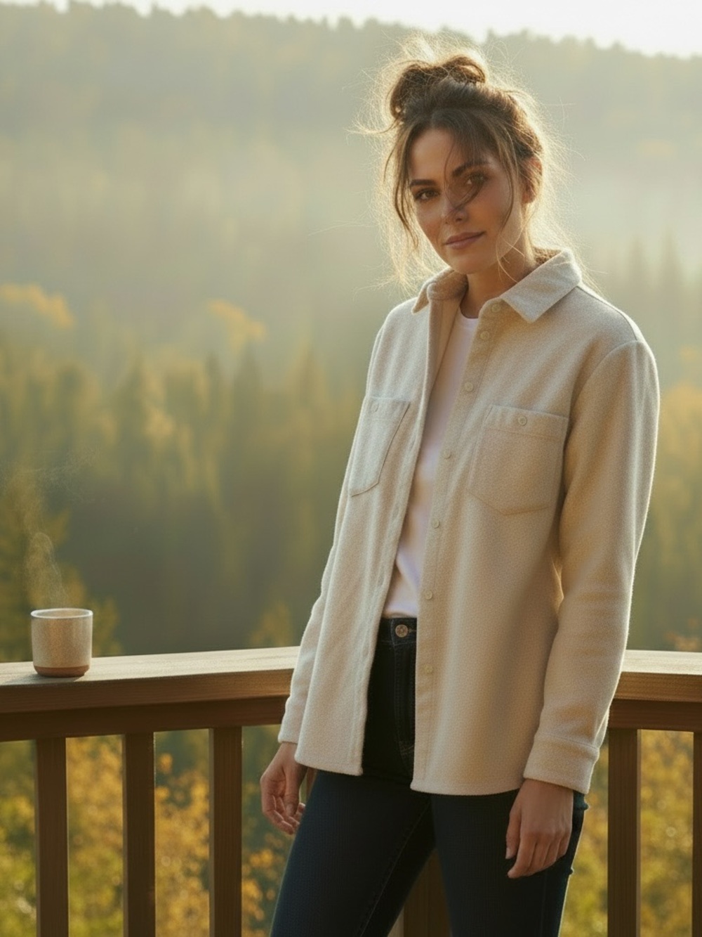 Madewell Cream Button-Front Utility Shacket